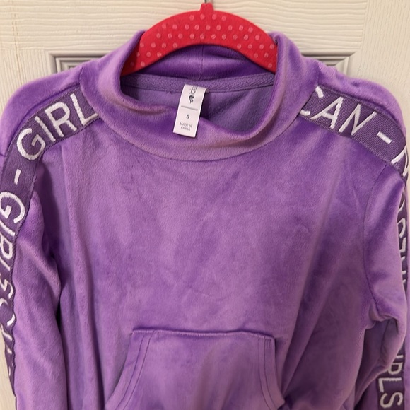 Ideology girls can purple velour sweatshirt size small - Picture 2 of 6